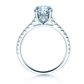 Verlovingsring Oval Hidden Halo Pavé in 14K witgoud met Lab-grown diamanten 0,50ct E/VS