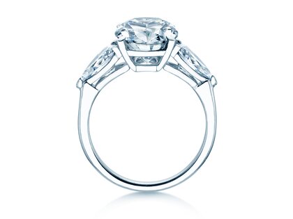 Verlovingsring Oval Pear Cut in 14K witgoud met diamanten 0,82ct G/SI