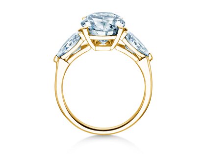 Verlovingsring Oval Pear Cut in 9K geelgoud met Lab-grown diamanten 0,49ct E/VS