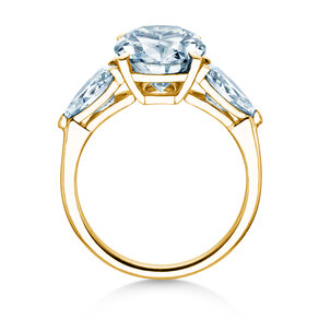 Verlovingsring Oval Pear Cut in 9K geelgoud met Lab-grown diamanten 0,49ct E/VS