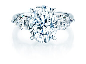 Verlovingsring Oval Pear Cut in 14K witgoud met diamanten 0,82ct G/SI