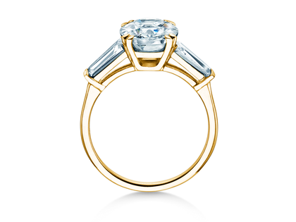 Verlovingsring Oval Tapered Baguette in 9K geelgoud met Lab-grown diamanten 0,41ct E/VS