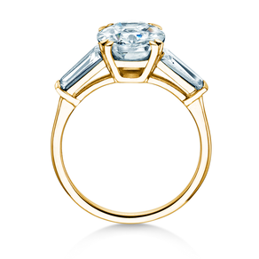 Verlovingsring Oval Tapered Baguette in 9K geelgoud met Lab-grown diamanten 0,41ct E/VS