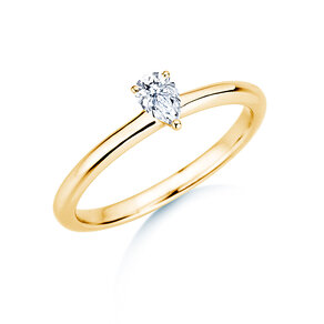 Verlovingsring Pear Clean in 9K geelgoud met diamant 0,08ct G/SI