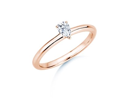 Verlovingsring Pear Clean in 14K roségoud met diamant 0,25ct G/SI
