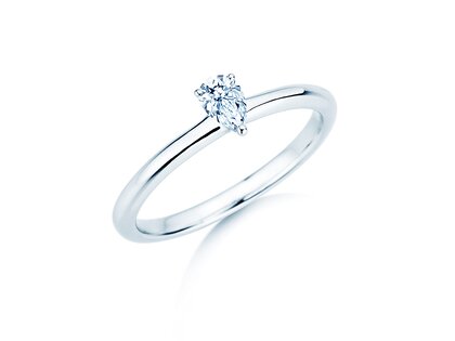 Verlovingsring Pear Clean in 9K witgoud met diamant 0,08ct G/SI
