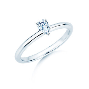Verlovingsring Pear Clean in 9K witgoud met diamant 0,08ct G/SI