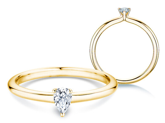 Verlovingsring Pear Clean in 9K witgoud met diamant 0,25ct G/SI