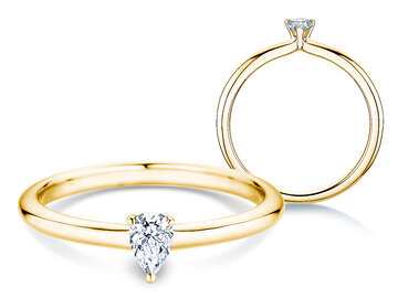 Verlovingsring Pear Clean in 9K witgoud met diamant 0,25ct G/SI