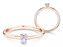 Verlovingsring Pear Clean in 14K roségoud met diamant 0,25ct G/SI
