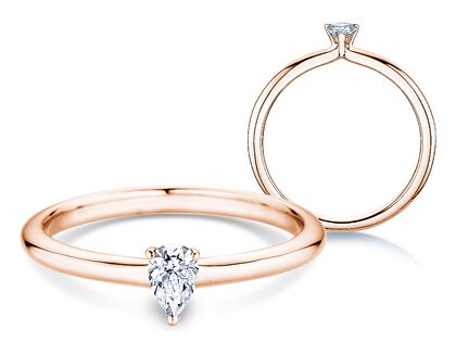 Verlovingsring Pear Clean in 14K roségoud met diamant 0,25ct G/SI