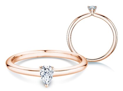 Verlovingsring Pear Clean in 14K roségoud met diamant 0,25ct G/SI