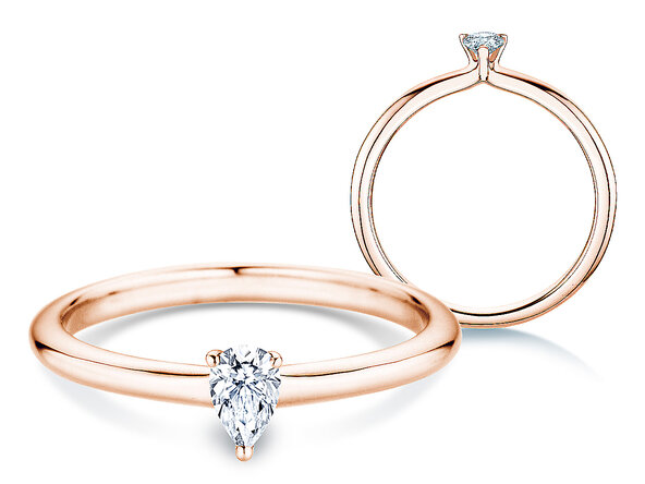 Verlovingsring Pear Clean in 14K roségoud met diamant 0,25ct G/SI