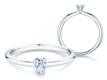 Verlovingsring Pear Clean in 14K witgoud met diamant 0,25ct G/SI