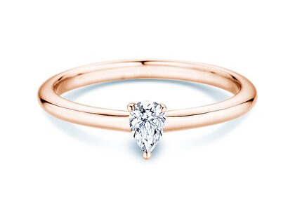 Verlovingsring Pear Clean in 14K roségoud met diamant 0,25ct G/SI