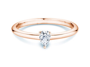 Verlovingsring Pear Clean in 14K roségoud met diamant 0,25ct G/SI