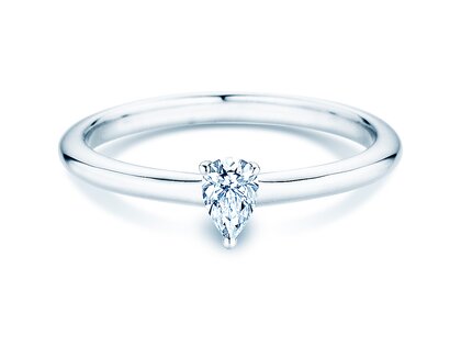 Verlovingsring Pear Clean in 9K witgoud met diamant 0,08ct G/SI