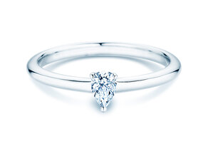 Verlovingsring Pear Clean in 9K witgoud met diamant 0,08ct G/SI