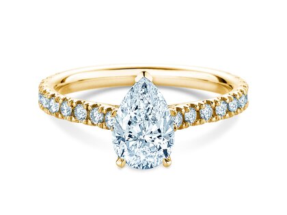 Verlovingsring Pear Pavé in 9K geelgoud met Lab-grown diamanten 0,81ct E/VS