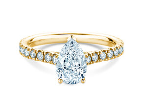 Verlovingsring Pear Pavé in 9K geelgoud met Lab-grown diamanten 0,81ct E/VS