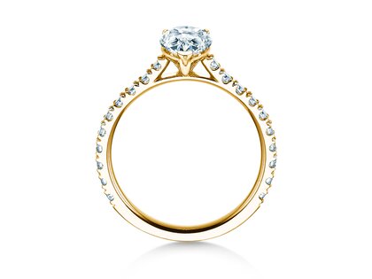 Verlovingsring Pear Pavé in 9K geelgoud met Lab-grown diamanten 0,81ct E/VS