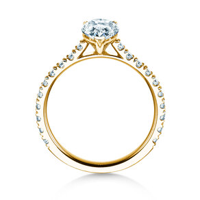 Verlovingsring Pear Pavé in 9K geelgoud met Lab-grown diamanten 0,81ct E/VS