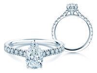 Verlovingsring Pear Pavé