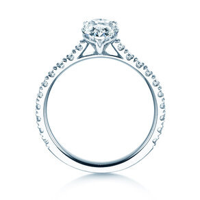 Verlovingsring Pear Pavé in 14K witgoud met diamanten 0,81ct G/SI