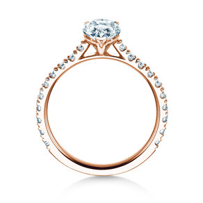 Verlovingsring Pear Pavé in 9K roségoud met diamanten 0,81ct G/SI