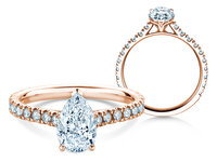 Verlovingsring Pear Pavé