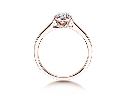 Verlovingsring Pear Shape in 14K roségoud met diamanten 0,50ct G/SI