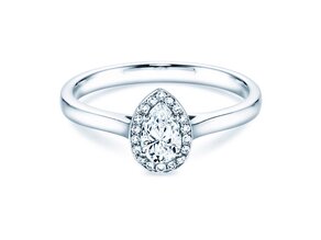 Verlovingsring Pear Shape in 9K witgoud met Lab-grown diamanten 0,40ct E/VS
