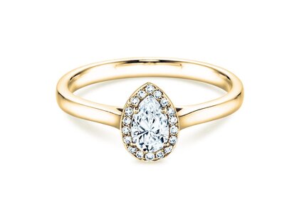 Verlovingsring Pear Shape in 9K geelgoud met Lab-grown diamanten 0,40ct E/VS