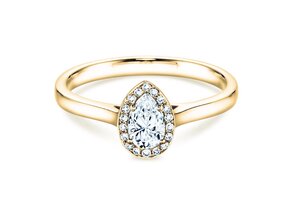 Verlovingsring Pear Shape in 9K geelgoud met Lab-grown diamanten 0,40ct E/VS