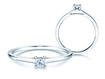 Verlovingsring Princess in 9K witgoud met diamant 0,15ct G/SI