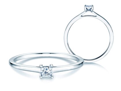 Verlovingsring Princess in zilver 925/- met diamant 0,15ct G/SI