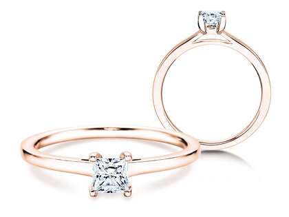 Verlovingsring Princess in 18K roségoud met diamant 1,00ct G/SI