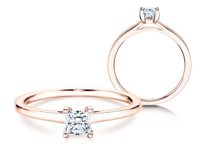 Verlovingsring Princess in 14K roségoud met diamant 0,50ct G/SI