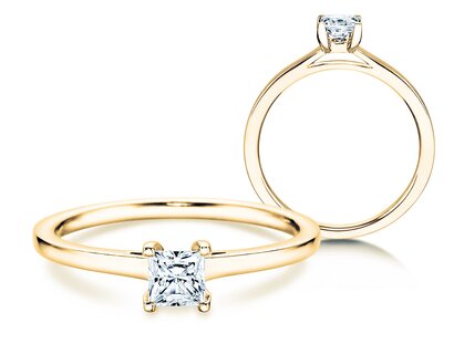 Verlovingsring Princess in 14K geelgoud met diamant 0,25ct G/SI