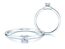 Verlovingsring Princess in platina 950/- met diamant 0,25ct G/SI