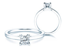 Verlovingsring Princess in 18K witgoud met diamant 0,50ct G/SI