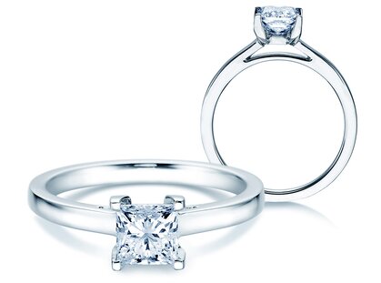 Verlovingsring Princess in 14K witgoud met diamant 1,00ct G/SI