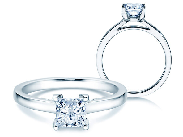 Verlovingsring Princess in 14K witgoud met diamant 1,50ct G/SI