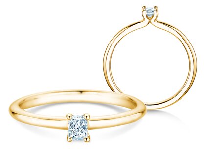 Verlovingsring Radiant Clean in 14K geelgoud met diamant 0,08ct G/SI