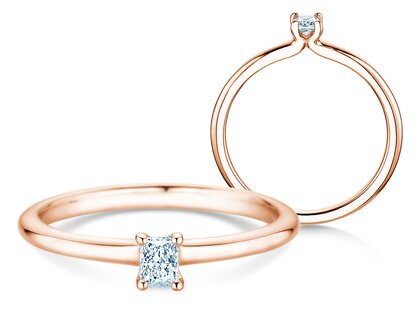 Verlovingsring Radiant Clean in 9K roségoud met diamant 0,08ct G/SI