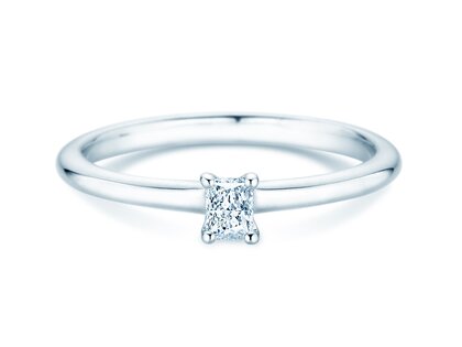 Verlovingsring Radiant Clean in 14K witgoud met diamant 0,08ct G/SI