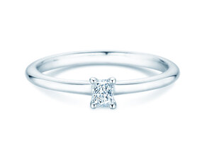 Verlovingsring Radiant Clean in 14K witgoud met diamant 0,08ct G/SI