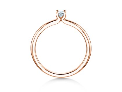 Verlovingsring Radiant Clean in 9K roségoud met diamant 0,08ct G/SI