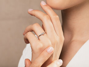 Verlovingsring Radiant Clean in 14K witgoud met diamant 0,08ct G/SI