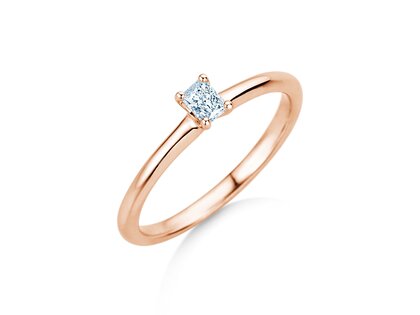 Verlovingsring Radiant Clean in 9K roségoud met diamant 0,08ct G/SI